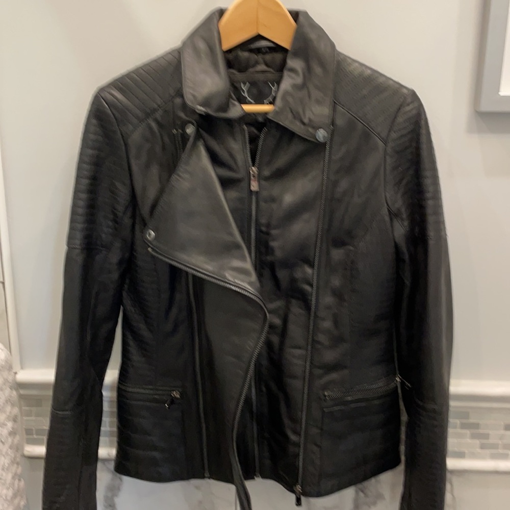 Genuine Leather Moto Jacket - Picture 2 of 7